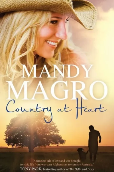 Mandy Magro's book cover, featuring the title "Country at Heart" and a woman smiling in a hat.