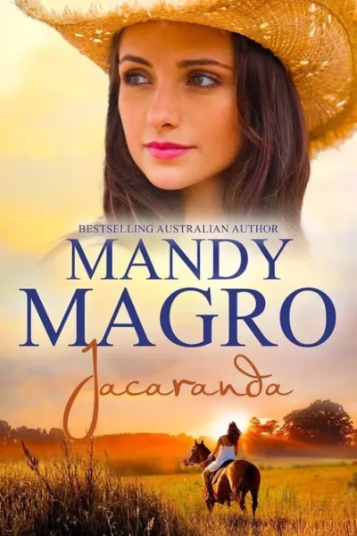 Bestselling Australian author Mandy Magro with a sunset background and a horse rider in the distance.